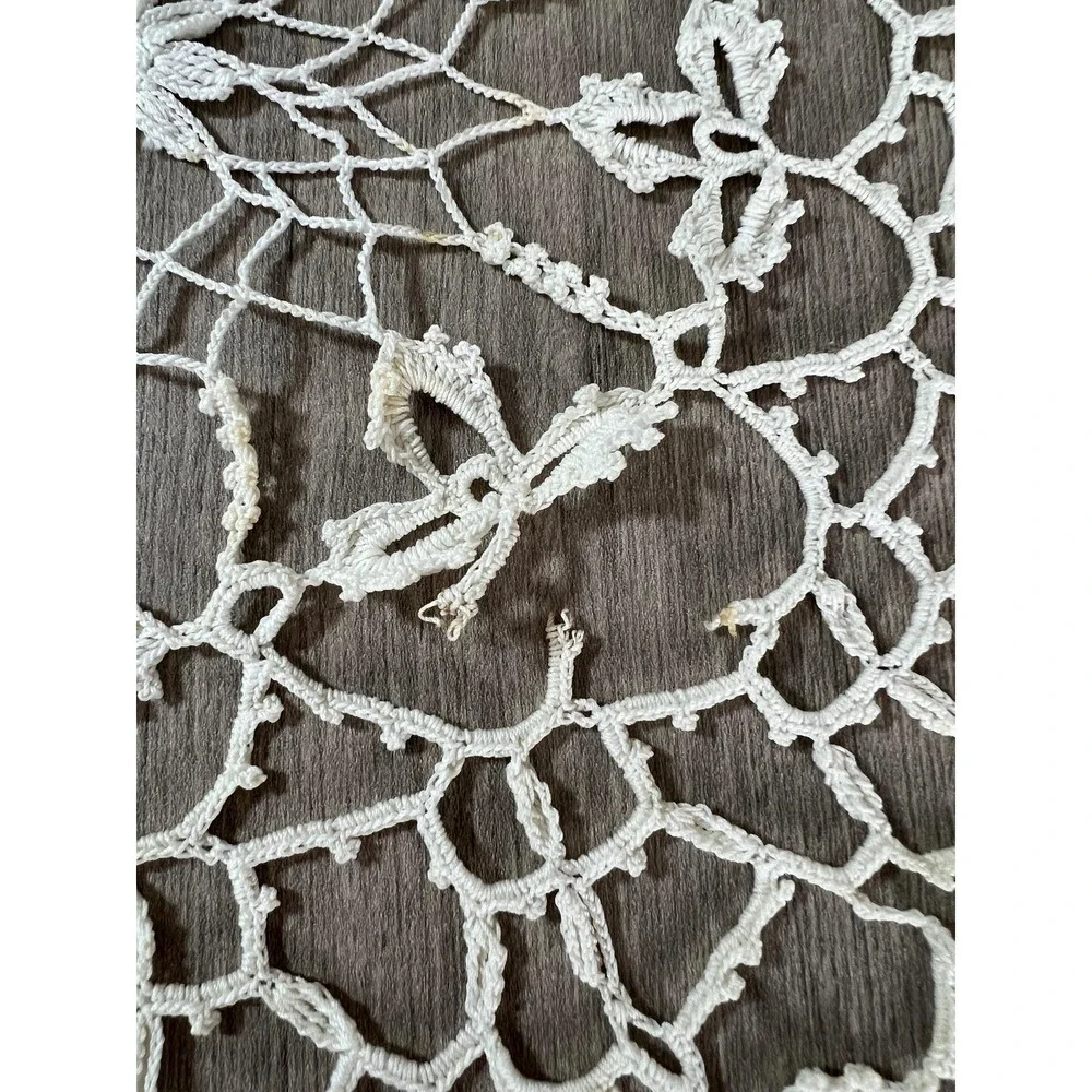 Lot of 5 delicate crochet lace doilies unstarched off white Vintage